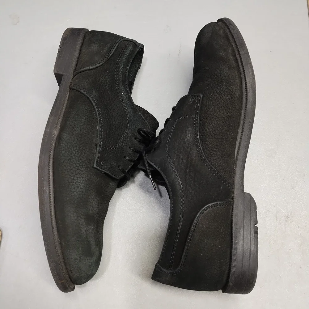 Deer Stags Buck Oxford Shoes Mens US 10M Black Genuine Leather Comfort Lace Up